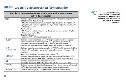 Sony KP-43T90 - KP-43T90 Consignes d&rsquo;utilisation Espagnol