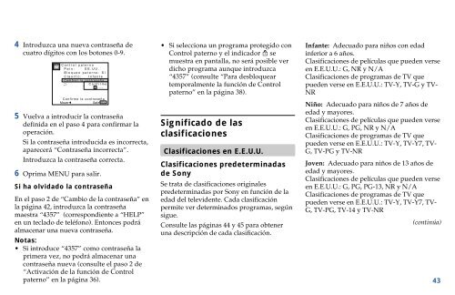 Sony KP-43T90 - KP-43T90 Consignes d&rsquo;utilisation Espagnol