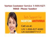 Norton Customer Service 1-888-827-9060 Phone Number