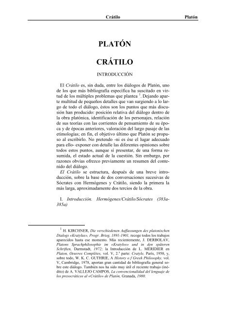 Platón - Crátilo