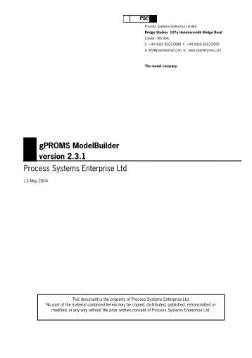 gPROMS ModelBuilder version 2.3.1
