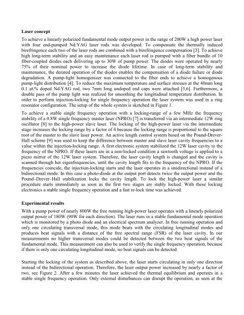 High-Power Fundamental Mode Single-Frequency Laser - LIGO