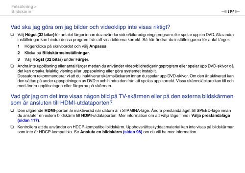 Sony VGN-Z46XRN - VGN-Z46XRN Mode d'emploi Su&eacute;dois