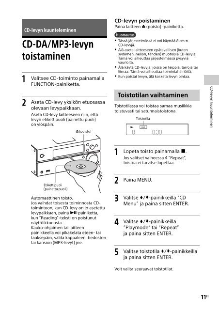 Sony MAP-S1 - MAP-S1 Consignes d&rsquo;utilisation Finlandais