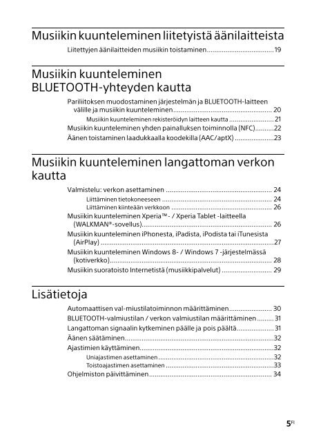 Sony MAP-S1 - MAP-S1 Consignes d&rsquo;utilisation Finlandais