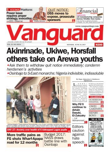 19062017 - Akinrinade, Ukiwe, Horsfall others takes on Arewa youths