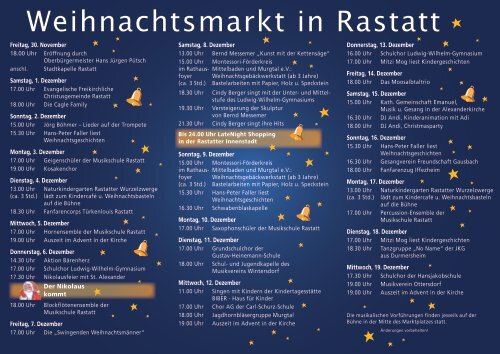 Weihnachtsmarkt in Rastatt - Stadt Rastatt