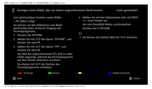 Sony KDL-37W5830 - KDL-37W5830 Consignes d&rsquo;utilisation Allemand