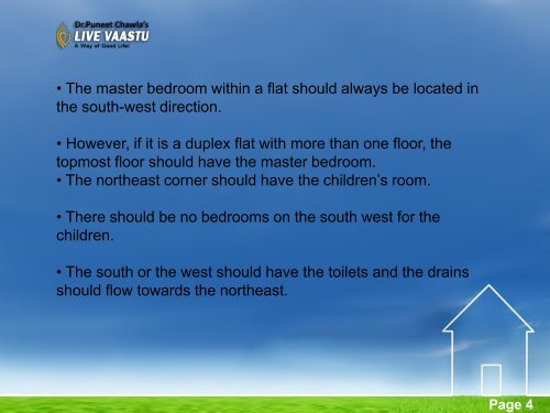 VASTU PRINCIPLES IN RELATION TO FLATS