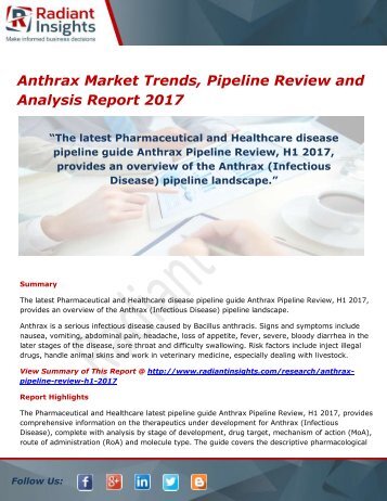 Anthrax Market Pipeline Analysis and Forecast Report 2017