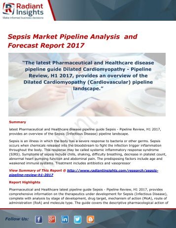 Sepsis Market Size, Share, Pipeline Analysis and Outlook Report 2017