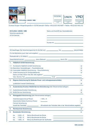 ecclesia / union / vmd - VMD Versicherungsdienst GmbH