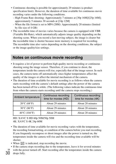 Sony ILCE-6300 - ILCE-6300 Mode d'emploi Anglais