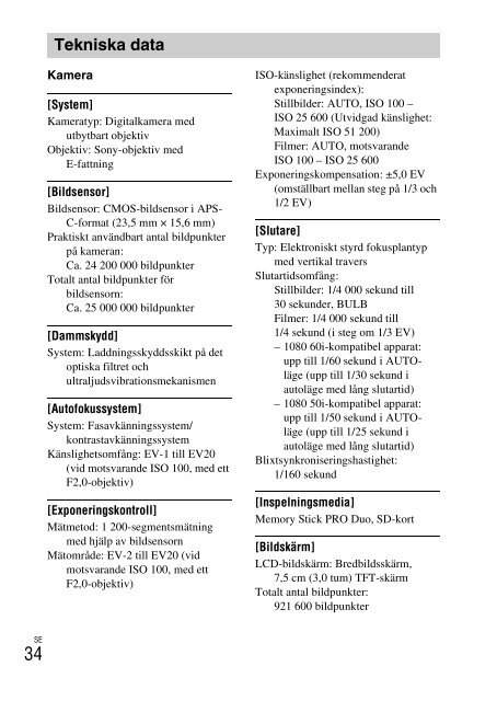 Sony ILCE-6300 - ILCE-6300 Mode d'emploi Anglais