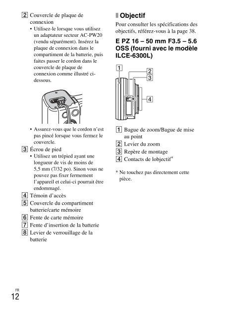 Sony ILCE-6300 - ILCE-6300 Mode d'emploi Anglais