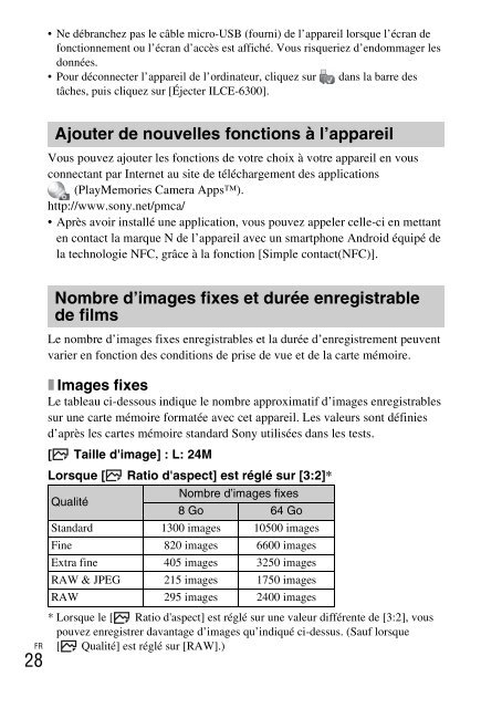 Sony ILCE-6300 - ILCE-6300 Mode d'emploi Anglais