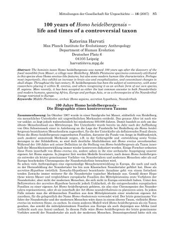 100 years of Homo heidelbergensis - Abteilung Ã„ltere Urgeschichte ...