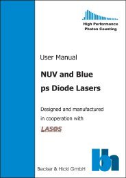 NUV and Blue ps Diode Lasers - Becker & Hickl GmbH