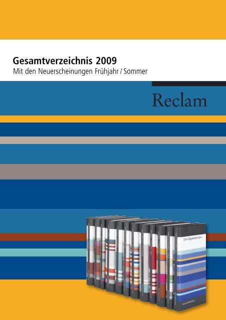 Reclam Gesamtverzeichnis 2009