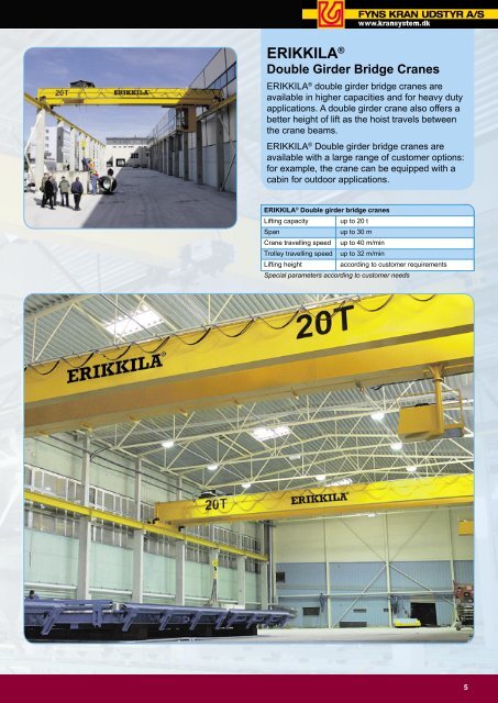 ERIKKILA® INDUSTRIAL CRANES - Fyns Kran Udstyr A/S