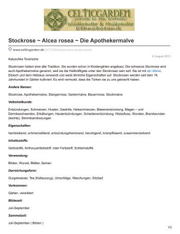 Stockrose  Alcea rosea  Die Apothekermalve