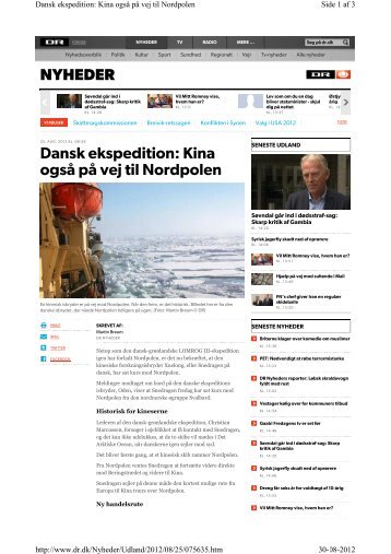 Dansk ekspedition: Kina også på vej til Nordpolen - Martin Breum