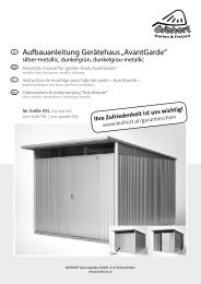 Aufbauanleitung Gerätehaus „AvantGarde“ - Biohort