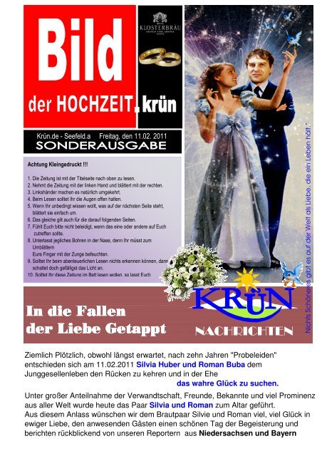 20110201 Hochzeitszeitung Roman Seiten 1 Bis 28 Ab - 