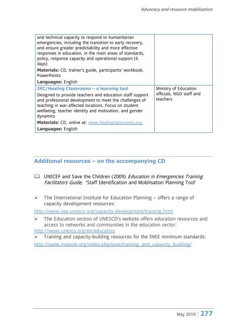 Advocacy and resource mobilisation - OneResponse