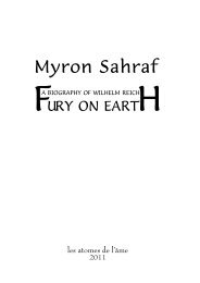 Fury on earth: a biography of Wilhelm Reich - les atomes de l'ame