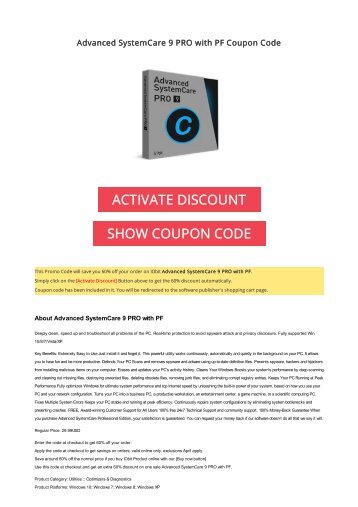 Advanced systemcare pro discount coupon code