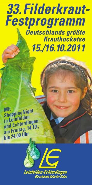 33.Filderkraut- Festprogramm - in Leinfelden-Echterdingen