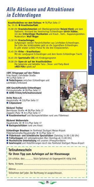33.Filderkraut- Festprogramm - in Leinfelden-Echterdingen