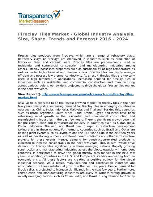 Fireclay Tiles Market 