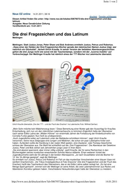 Die drei Fragezeichen und das Latinum - Mundus Latinus