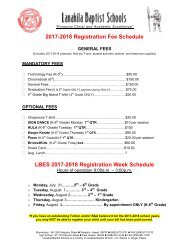 2017-18 Registration Fee Schedule