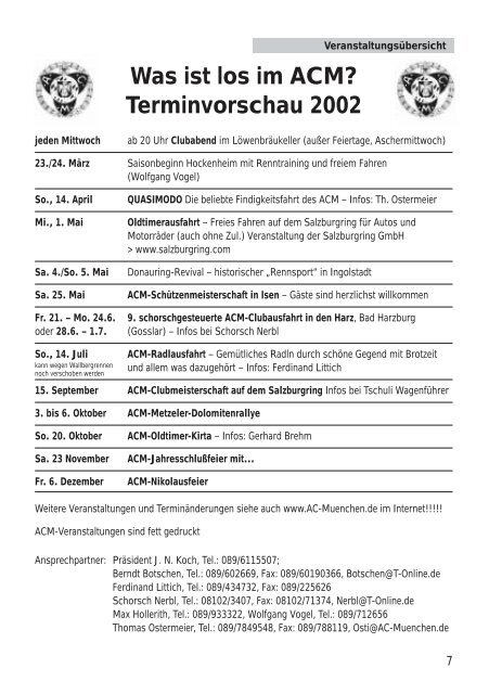 Jahreshauptversammlung 2002 - ACM Automobilclub München von ...