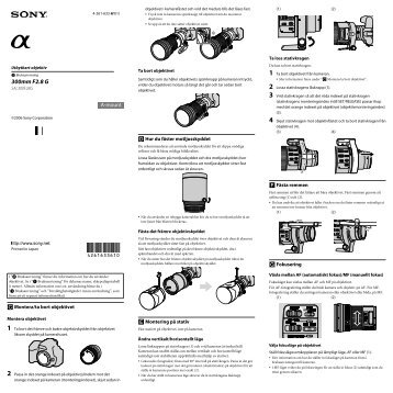 Sony SAL300F28G - SAL300F28G Consignes dâutilisation SuÃ©dois