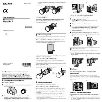 Sony SAL300F28G - SAL300F28G Consignes dâutilisation Espagnol