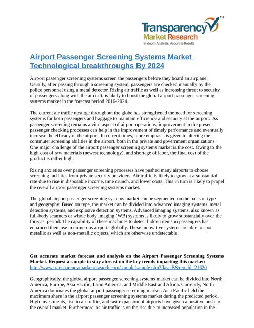 airport passenger screening systems market