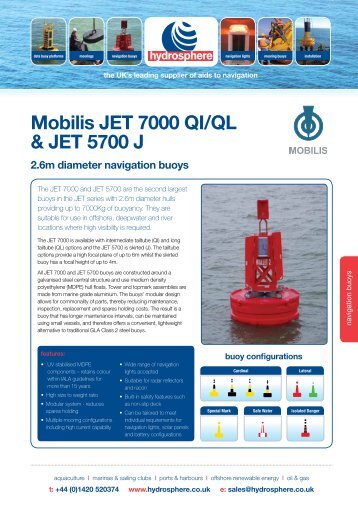Mobilis JET 7000 QI/QL & JET 5700 J - Hydrosphere UK Ltd