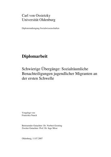 Diplomarbeit - Stadtforschung - Carl von Ossietzky Universität ...