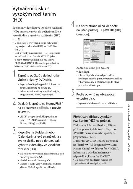 Sony HDR-TG5VE - HDR-TG5VE Consignes d&rsquo;utilisation Tch&egrave;que