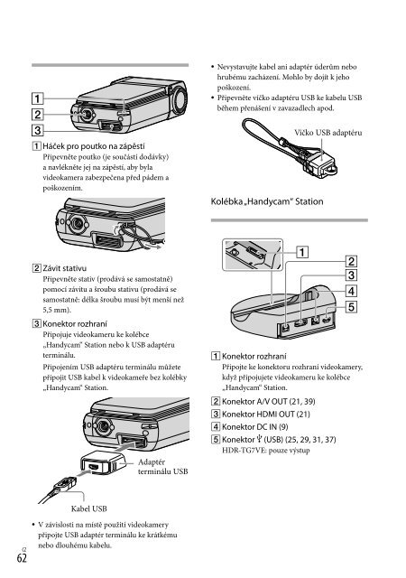 Sony HDR-TG5VE - HDR-TG5VE Consignes d&rsquo;utilisation Tch&egrave;que