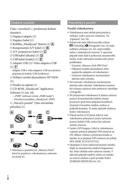 Sony HDR-TG5VE - HDR-TG5VE Consignes d&rsquo;utilisation Tch&egrave;que