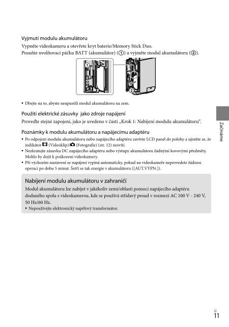 Sony HDR-TG5VE - HDR-TG5VE Consignes d&rsquo;utilisation Tch&egrave;que