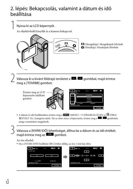 Sony HDR-TG5VE - HDR-TG5VE Consignes d&rsquo;utilisation Hongrois