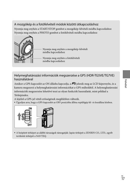 Sony HDR-TG5VE - HDR-TG5VE Consignes d&rsquo;utilisation Hongrois