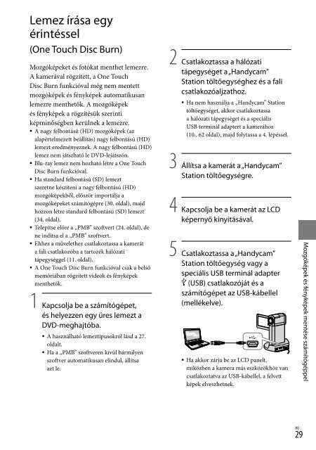 Sony HDR-TG5VE - HDR-TG5VE Consignes d&rsquo;utilisation Hongrois