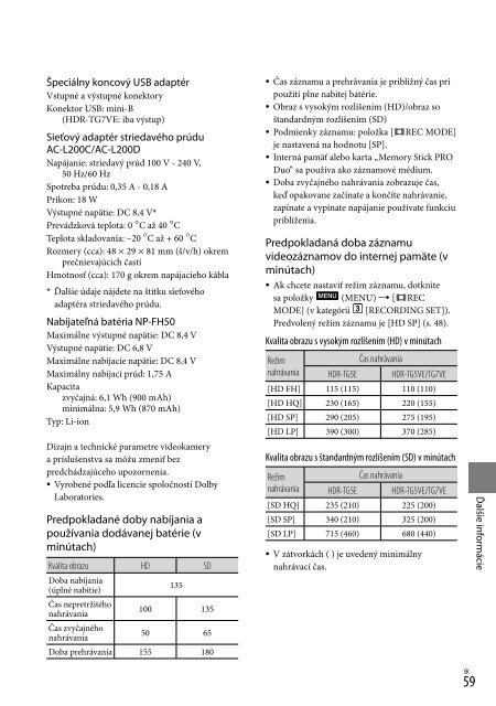 Sony HDR-TG5VE - HDR-TG5VE Consignes d&rsquo;utilisation Hongrois